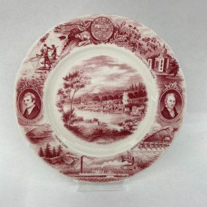 Vintage Johnson Bros England Red Oregon State Plate Made for Meier & Frank Co